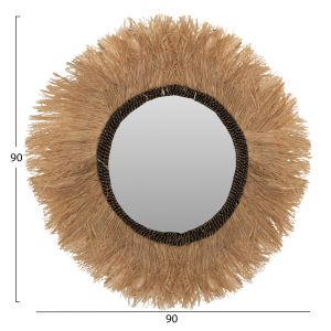 Round mirror in natural black Hm7746