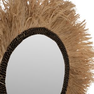Round mirror in natural black Hm7746
