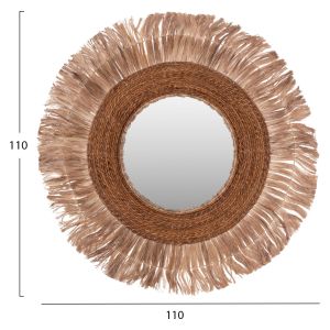 Round mirror in natural color, hm7740