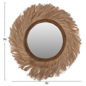 Round mirror in natural color Hm7729