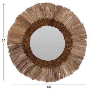 Round mirror in natural color Hm7731