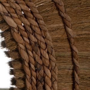 Round mirror in natural color with banana peel threads Hm7735