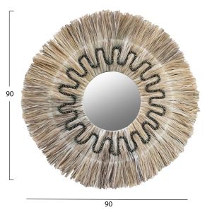 Round mirror in natural black Hm7750
