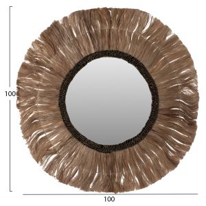 Round mirror, natural-black color Hm7748