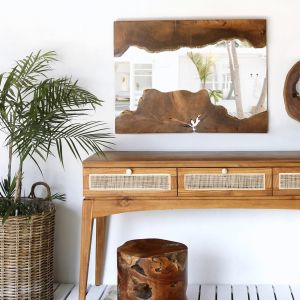 Mirror solid teak wood Naturally Fb99364 100x75h
