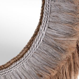 Oval mirror in natural and silver color Hm7738