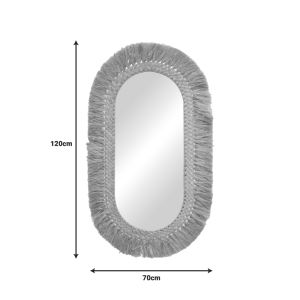 Bohnile sisal mirror in natural color 70x4x120cm