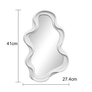 Liquid polypropylene mirror in white shade 26x2.7x39cm