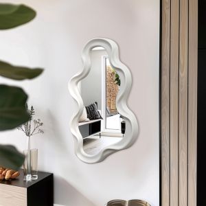 Liquid polypropylene mirror in white shade 26x2.7x39cm