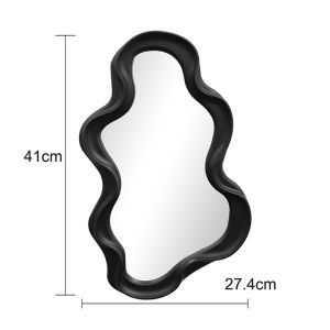 Mirror made of liquid polypropylene in black color 26x2.7x39cm