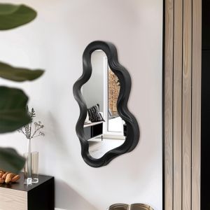 Mirror made of liquid polypropylene in black color 26x2.7x39cm