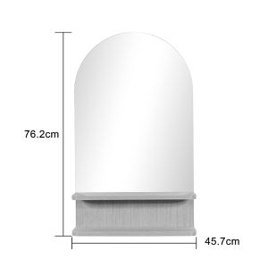 Mirror with shelf Mensola Mdf in natural shade 45.7x12.7x76.2cm