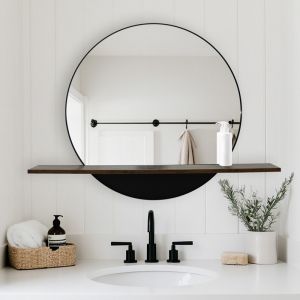 Mirror with shelf Salmin metal in black shade 80x10x60cm