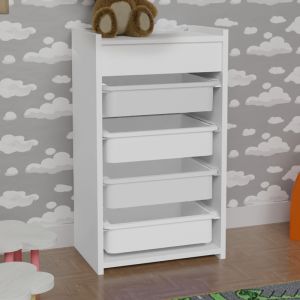 Toily white melamine organizer 45x30x75cm