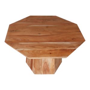 Octagonal coffee table made of tropical acacia solid wood in a natural shade D80x45cm