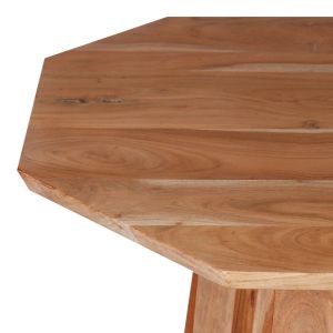 Octagonal coffee table made of tropical acacia solid wood in a natural shade D80x45cm