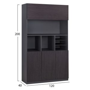 Office bookcase Rosewood 120x40x200cm Hm2088