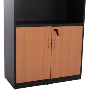 Office bookcase in oak color with 2 doors 80x40x180cm Hm2014,01