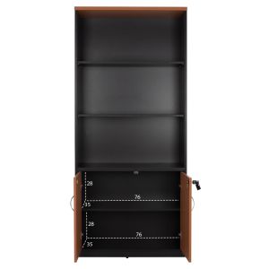 Office bookcase in oak color with 2 doors 80x40x180cm Hm2014,01