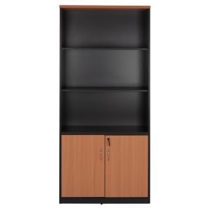Office bookcase in oak color with 2 doors 80x40x180cm Hm2014,01