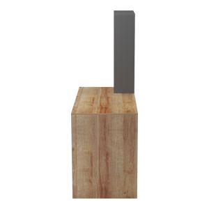Bivoro office desk with shelf in oak-gray shade 146x55x129cm