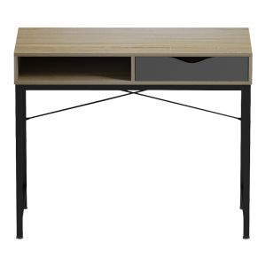 Офис бюро Kama в цвят Sonoma-grey с черни метални крака 95x48x76см