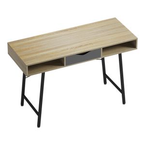 Офис бюро Komo в цвят Sonoma-grey с черни метални крака 120x48x76см