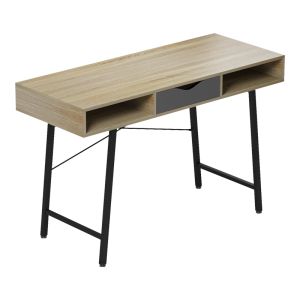 Офис бюро Komo в цвят Sonoma-grey с черни метални крака 120x48x76см
