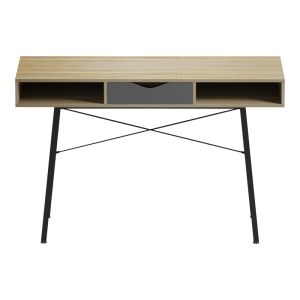 Офис бюро Komo в цвят Sonoma-grey с черни метални крака 120x48x76см