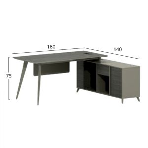Office desk Luxseries 180x140x75cm swivel corner in mocha and ash Hm2116