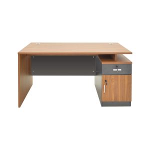 Office desk Oscar in walnut-dark gray color 120x70x76cm