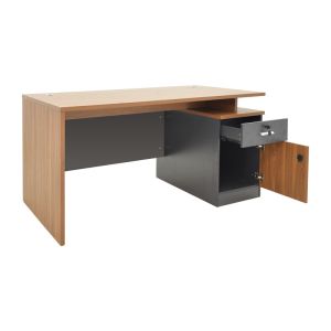 Office desk Oscar in walnut-dark gray color 150x80x76cm