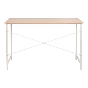 Office desk Senzia in natural color with white metal 120x60x75cm