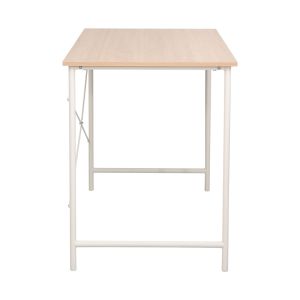 Office desk Senzia in natural color with white metal 120x60x75cm