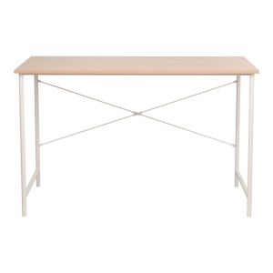 Office desk Senzia in natural color with white metal 120x60x75cm