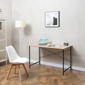 Senzia office desk in natural color with black metal 120x60x75cm