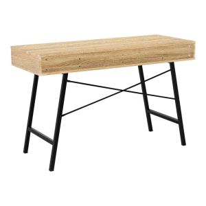 Офис бюро Yamin в цвят дъб с черни метални крака 120x48x76см