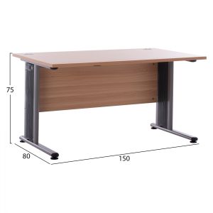 Office desk in oak color 150x80x75cm Hm2045,01