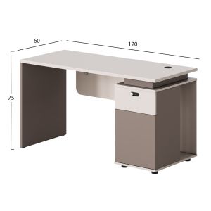 Офис бюро десен шкаф Newline Hm18274r меламин в кремав бяло-светло кафяво 120x60x75всм.