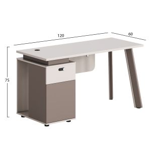 Офис бюро ляв шкаф Newline Hm18273l меламин в кремав бяло-светло кафяво 120x60x75всм.