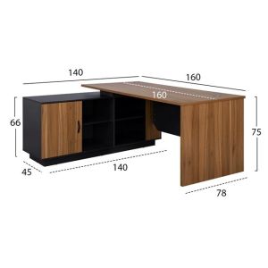 Office desk with swivel corner 160x140x75cm Hm2363