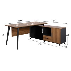 Office desk with swivel corner 160x160x75cm Hm2360