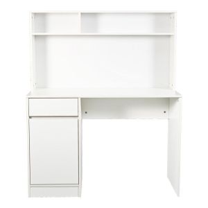 Офис бюро с рафт Secreta в бял цвят 110x50x135см