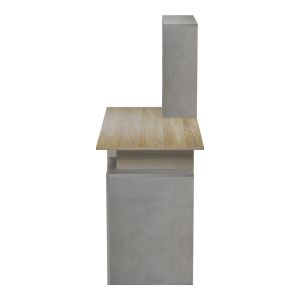 Офис бюро с рафт и шкаф Meza в цвят сонома-сив цимент 146.3x55x128.8см