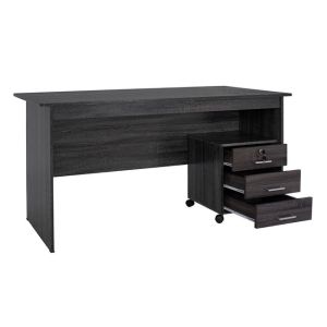 Office set 2 pieces desk and cabinet in gray color Hm10337,01