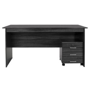 Office set 2 pieces desk and cabinet in gray color Hm10337,01