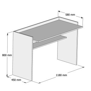 Office set 2 pieces melamine sonoma-white Hm11774,12
