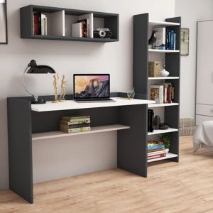 Office composition 3 parts, melamine in gray and white color Hm11776,13