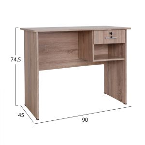 Office melamine with drawer sonoma color 90x45x74.5cm Hm2283.02