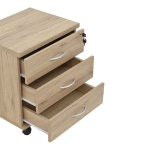 Office chest on wheels professional Anze natural melamine 48x38x53cm